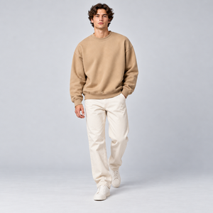 Sudadera de peso pesado para hombre, venta directa de fábrica, corte holgado, hombros caídos, ODM, tejido gofrado, manga larga, tops, sudadera para uniformes de equipo - Product Image 5