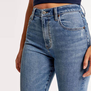 Pantalons en jean skinny à taille haute pour femmes, design personnalisé de haute qualité, imprimés, 100% coton, couleurs et tailles personnalisées, vente en gros - Product Image 6