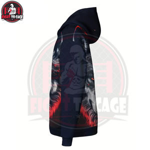 Sudadera con Capucha Ligera, Transpirable, de Alta Calidad, con Estampado por Sublimación, con Cierre, Estilo Gótico, Roja y Negra, para Otoño - Product Image 3