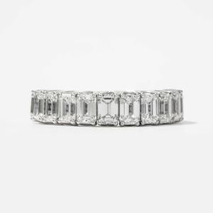 Elegant 14K White Gold IGI Certified Engagement Ring Featuring 3.50ct Brilliant Cut Lab Grown Diamonds Sleek Half Eternity <b>Band</b> - Product Image 2