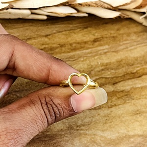 New Arrival Design Heart <b>Ring</b> <b>Dainty</b> Brass <b>Rings</b> Women 18k Gold Plated Minimalist Love Band Geometric Jewelry Wholesale/OEM/ODM - Product Image 2