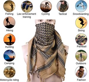 Foulard carré multicolore à carreaux personnalisé avec logo, en coton, style Keffiyeh Shemagh, pour homme, coupe-vent, vente en gros - Product Image 2