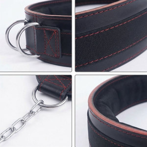 Red Contrast Stitching Unisex Leather Dipping Powerlifting Gym <b>Belt</b> Heavy Duty Stainless Steel D Rings Premium Quality Gym <b>Belt</b> - Product Image 4