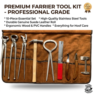 Kit de Herramientas de Herrador de Caballos de Grado Élite, Juego Completo para el Cuidado de Pezuñas, Equipo de Acero Forjado de Alta Resistencia para Herrado Profesional - Product Image 5