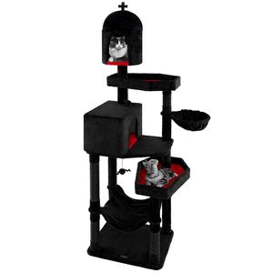 Árbol para Gatos Estilo Gótico con 2 Condominios para Gatos y Cama en Forma de Ataúd para Gatos de Interior - Product Image 4