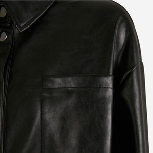 Wholesale Full Sleeves <b>Women's</b> Pu <b>Leather</b> Shirts Premium Real <b>Leather</b> Shirt Manufacturer Windproof Oem <b>Woman</b> Shirts - Product Image 6