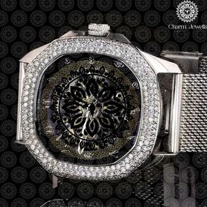 นาฬิกาข้อมือผู้ชาย Charm Luxury ตัวเรือนสแตนเลสสตีลขนาด 40 มม. ระบบกลไกอัตโนมัติ แสดงวันที่ ประดับเพชร สายแบบ Milanese กันน้ำได้ 10 บาร์ - Product Image 4