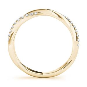 Anillo de Boda Trenzado con Moissanita de Corte Redondo, Plata de Ley 925 Chapada en Oro, Anillo Apilable para Aniversario de Bodas para Mujer - Product Image 3