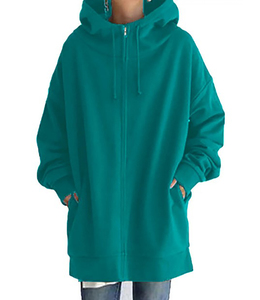 Sweat à capuche uni pour femmes grandes tailles, 100% coton tricoté 320 g/m², respirant, anti-boulochage, logo imprimé personnalisé, broderie OEM - Product Image 2