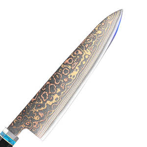 Couteau de cuisine d'extérieur exclusif en cuivre à motif Damas, finition artistique et manche durable pour une utilisation en aventure - Product Image 6