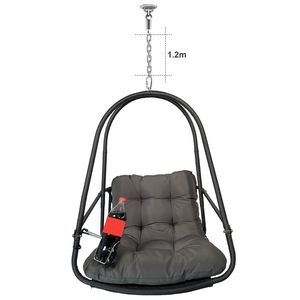 Sedia a dondolo a uovo con supporto a C per interni/esterni, in vimini e rattan, con cuscino incluso - Product Image 2