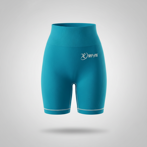 กางเกงขาสั้นออกกำลังกายเอวสูงสำหรับผู้หญิง ระบายอากาศได้ดี สไตล์สตรีทแวร์ เหมาะสำหรับโยคะ ฟิตเนส ยกกระชับสะโพก - Product Image 1