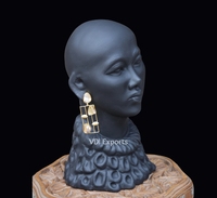 Sculpture de buste féminin moderne noir mat, décoration de table, sculpture en résine polyester, centre de table artistique vintage de luxe