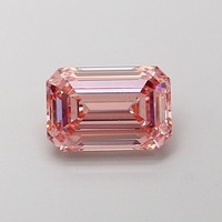Diamant rose intense fantaisie de 1,54 carat, taille émeraude, cultivé en laboratoire CVD, clarté VVS2, polissage excellent, pierre non montée pour bijoux personnalisés