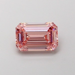 Diamant rose intense fantaisie taille émeraude de 1,54 carat, qualité VVS2, polissage excellent, cultivé en laboratoire, pierre non montée pour bijoux sur mesure - Product Image 4