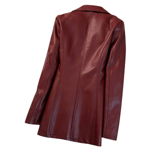 Abrigo Largo de Cuero Genuino Personalizado para Mujer, Abrigo de Piel de Oveja Real al por Mayor, Fabricante y Proveedor OEM ODM - Product Image 5