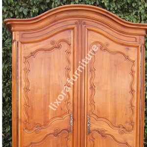 Luxury Handcrafted Solid Wood 2 Door <b>Wardrobe</b> Ornate French Provincial Carving Antique Cherry Finish - Product Image 4