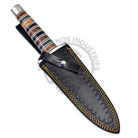 Nouvelle édition, couteau de chasse à lame fixe en acier Damas fait main, manche unique, double tranchant, couteau de survie de collection