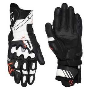 Alpinest High Quality Leather Full Finger <b>Gloves</b> Black White <b>Red</b> Yellow Cycling Men Summer Breathable Hook Loop Closure - Product Image 4