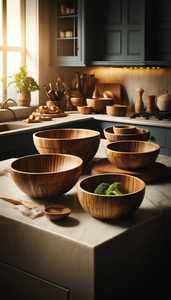 Assiette de présentation ronde en bois de manguier poli, artisanale, de qualité supérieure, avec support, pour décoration de mariage et de repas - Product Image 5