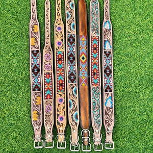 Collar de perro acolchado suave de cuero de vaca tallado a mano y herramientas de alta calidad mejor fabricación india al por mayor usos para perros precios bajos - Product Image 5