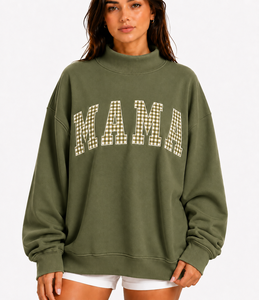 Premium <b>Women's</b> Oversized Pullover Mockneck Sweatshirt Soft Warm 100% Cotton Material Solid <b>Pattern</b> Customized Logo Front Winter - Product Image 6