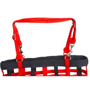SHAHI INTERNATIONAL SI-HB-08 Bolsa de Heno de Alimentación Lenta para Caballos, Roja y Negra, de Malla de Polipropileno, con Correas Ajustables y Cómodas - Product Image 2