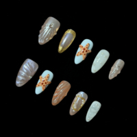 Ongles press-on peints à la main de qualité supérieure, art 3D, design personnalisé, qualité professionnelle, application facile, OEM ODM, prix compétitif