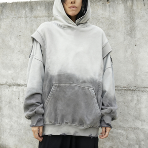 Sudadera con capucha de forro polar extragrande personalizada de peso pesado unisex, estilo vintage con lavado ácido, bolsillo desgastado, ropa urbana - Product Image 5