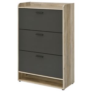 Kyla Grey 3-Tier Engineered Wood Shoe Rack Elegant and Practical Storage Solution - Product Image 3