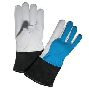 Gants de soudage TIG de sécurité industrielle en cuir pleine fleur et croûte de vache, résistants à l'abrasion, pour la lutte contre les incendies et le barbecue - Product Image 2