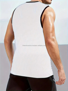 <b>Men's</b> Cotton/Bamboo Fiber Tank Tops XL Street Style Fitness Vest Solid Color Gym T-Shirt Running <b>Singlet</b> Design Undershirts - Product Image 4