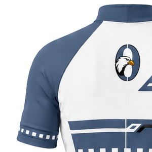 Maillot de Ciclismo Azul Pizarra y Blanco de Manga Corta con Cremallera Completa para Bicicleta de Carretera, Ropa Deportiva Profesional de Ciclismo - Product Image 5