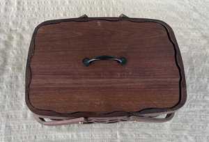Boîte de rangement pliable en bois pour vin et cigares, artisanale, moderne, écologique, avec poignées, multi-usages - Product Image 3