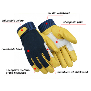 Guantes de Seguridad de Trabajo Transpirables Vantrex Industries, de Cuero Vacuno Amarillo con Spandex Negro, Resistentes al Calor, ANSI/ISEA Nivel de Corte 1 - Product Image 2