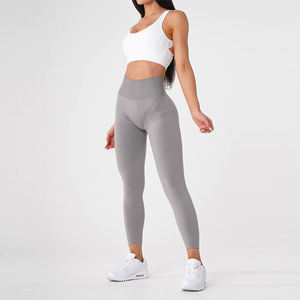Women's High Waist Full Length Pink Leggings Seamless Stretch Breathable Push Up Sporty Style <b>Tummy</b> <b>Control</b> Shapewear - Product Image 2