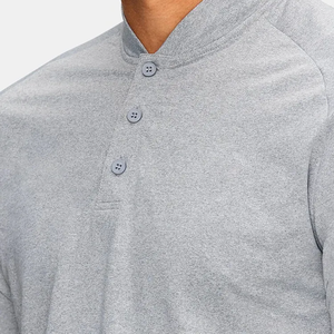 Camiseta Deportiva Personalizada OEM Dry Fit Camo para Golf, Cuello Mao, Transpirable, Color Gris Jaspeado, Tejido de Punto 100% - Product Image 6