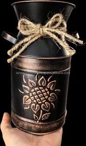 Maceta y jarrón de Metal Vintage para decoración de hogar o jardín, adornos de arreglos florales secos, jarrón de jardinería de Azora Industries - Product Image 4