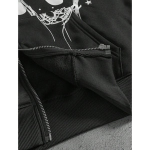 Sweat à capuche unisexe personnalisé Streetrush, coupe ample, en polaire, avec logo imprimé, de haute qualité, respirant, écologique, séchage rapide, motif araignée - Product Image 3