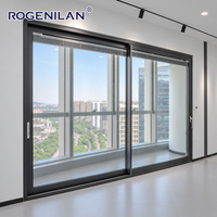 Portes coulissantes extérieures en aluminium Rogenilan AS2047 pour hôtel, vue panoramique, double vitrage, verre trempé, insonorisées