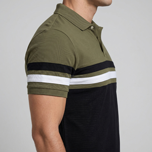 Men for Shirt Solid Multi Color Chest Panel Olive Navy <b>Khaki</b> Breathable Knitted Cotton Short Sleeve Golf Tee <b>Tops</b> Summer - Product Image 3