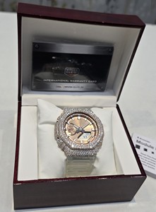 Reloj G-Shock de Dos Tonos con Bisel de Diamantes Grandes, Reloj de Pulsera de Cuarzo de Alta Calidad, Unisex, para Adultos, Diseño Premium, al Mejor Precio - Product Image 3