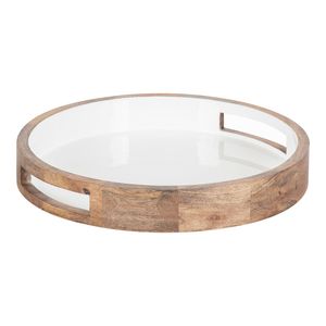 Handcrafted <b>Wooden</b> <b>Serving</b> <b>Tray</b> With Artistic Enamel Finish Suitable For Home Kitchen Dining And Gift Collection - Product Image 3
