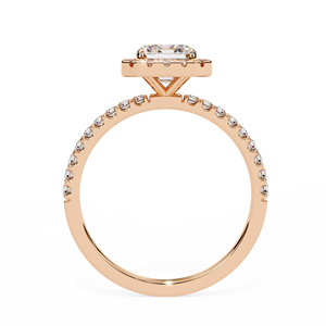 14K Rose Gold 2ct Radiant Lab Grown Diamond Halo Engagement Ring IGI E VVS Pave Shank Bridal Jewelry Gift - Product Image 2