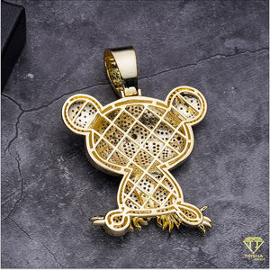 Nueva joyería de alta calidad, Micro pavé VVS Lab Grown Diamond 925, colgante de letra Chapado en plata para Unisex - Product Image 4