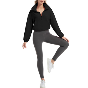 Sudadera Corta con Cierre de Cremallera para Mujer, Manga Larga, Deportiva, Moderna, para Gimnasio, Running, Yoga y Uso Casual - Product Image 6