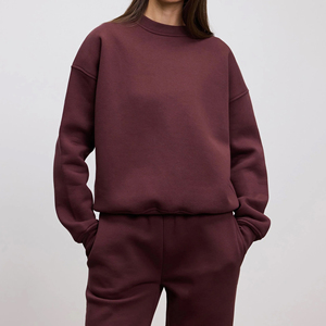 Factory Luxury Winter Women's Mock Neck High Quality Heavyweight 360 Gsm <b>Brushed</b> French Terry Cotton Eco-Friendly Breathable - Product Image 1