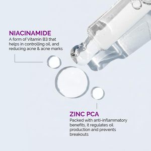 Sérum à 10 % de niacinamide The Derma Co |   Atténue les marques d'acné, contrôle le sébum et réduit les taches brunes |   1,01 fl oz (30 ml) - Product Image 3