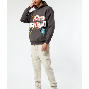 Nouveau sweat à capuche unisexe élégant avec logo personnalisé imprimé en relief, 100 % coton épais, entièrement personnalisable avec impression en relief - Product Image 3