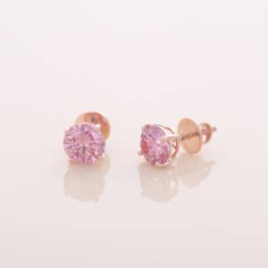 Pendientes Geométricos con Diamantes Rosados Redondos de 3.38 Quilates, Certificados por IGI, Oro Amarillo, Blanco y Rosa de 9K, Joyería para Boda y Compromiso - Product Image 1